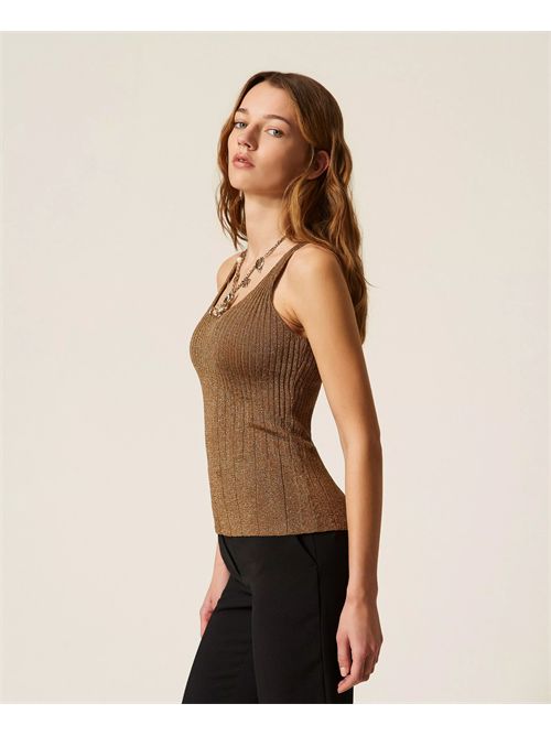 Top in maglia con lurex TWINSET | TP3041/13361